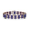 Image 1 : 20.99 ctw Sapphire & Diamond Bracelet 14K Rose Gold - REF-188Y2X - SKU:44232