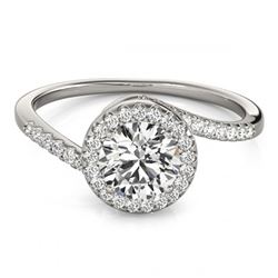 0.75 ctw VS/SI Diamond Bypass Ring 14K White Gold - REF-84V2Y - SKU:25502