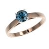 Image 2 : 0.73 ctw Intense Blue Diamond Ring 10K Rose Gold - REF-70Y5X - SKU:36486
