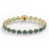 Image 2 : 36 ctw London Blue Topaz & VS/SI Diamond Bracelet 14K Yellow Gold - REF-128M9F - SKU:23448