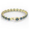 Image 3 : 36 ctw London Blue Topaz & VS/SI Diamond Bracelet 14K Yellow Gold - REF-128M9F - SKU:23448