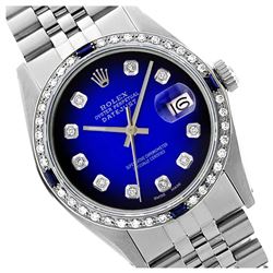 Rolex Men's Stainless Steel, QuickSet, Diam Dial & Diam/Sapphire Bezel - REF-521Y3X