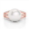 Image 1 : 0.30 ctw VS/SI Diamond & Pearl Ring 14K Rose Gold - REF-50Y7X - SKU:22630