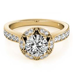 1.50 ctw VS/SI Diamond Halo Ring 14K Yellow Gold - REF-283X6R - SKU:24739