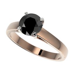 1.50 ctw Fancy Black Diamond Solitaire Ring 10K Rose Gold - REF-49F5N - SKU:33023