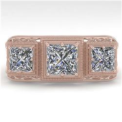 2 ctw VS/SI Princess Diamond Ring 14K Rose Gold - REF-460Y6X - SKU:29858