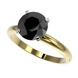 2.59 ctw Fancy Black Diamond Solitaire Ring 10K Yellow Gold - REF-70M5F - SKU:36457