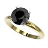 Image 1 : 2.59 ctw Fancy Black Diamond Solitaire Ring 10K Yellow Gold - REF-70M5F - SKU:36457