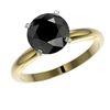 Image 2 : 2.59 ctw Fancy Black Diamond Solitaire Ring 10K Yellow Gold - REF-70M5F - SKU:36457