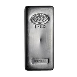 One piece 1 kilo 0.999 Fine Silver Bar Johnson Matthey-85203