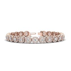 8.83 ctw VS/SI Diamond Bracelet Halo 14K Rose Gold - REF-709X3R - SKU:20025