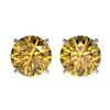 Image 1 : 2.04 ctw Intense Yellow Diamond Stud Earrings 10K White Gold - REF-360M2F - SKU:36668