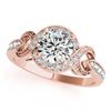 Image 2 : 1.05 ctw VS/SI Diamond Solitaire Halo Ring 14K Rose Gold - REF-136A5V - SKU:24430
