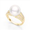 Image 2 : 0.30 ctw VS/SI Diamond & Pearl Ring 18K Yellow Gold - REF-50R7K - SKU:22631