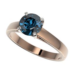 1.46 ctw Intense Blue Diamond Ring 10K Rose Gold - REF-210H2M - SKU:36549