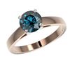 Image 2 : 1.46 ctw Intense Blue Diamond Ring 10K Rose Gold - REF-210H2M - SKU:36549