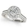 Image 1 : 1.40 ctw VS/SI Diamond Solitaire Halo Ring 14K White Gold - REF-155M7F - SKU:24357