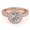 Image 1 : 0.81 ctw VS/SI Diamond Solitaire Halo Ring 14K Rose Gold - REF-88N6A - SKU:24367