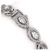 Image 3 : 6.91 ctw Marquise Diamond Bracelet 18K White Gold - REF-599M6F - SKU:42923