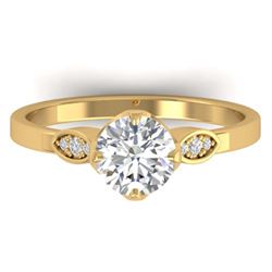 1.05 ctw VS/SI Diamond Art Deco Ring 18K Yellow Gold - REF-306X3R - SKU:32821