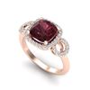 Image 2 : 3.75 ctw Garnet & VS/SI Diamond Ring 14K Rose Gold - REF-52H7M - SKU:23004