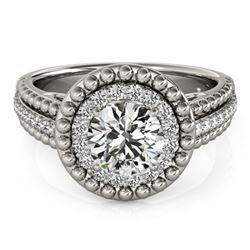 1.15 ctw VS/SI Diamond Halo Ring 14K White Gold - REF-146F2N - SKU:24417