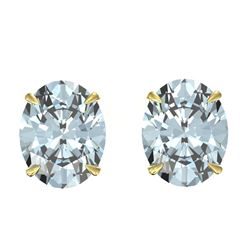 7 ctw Sky Blue Topaz Stud Earrings 18K Yellow Gold - REF-37F5N - SKU:21687