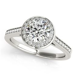 0.75 ctw VS/SI Diamond Halo Ring 14K White Gold - REF-84H8M - SKU:24204