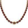 Image 2 : 80 ctw Garnet & VS/SI Diamond Eternity Necklace 14K Yellow Gold - REF-236M4F - SKU:23464