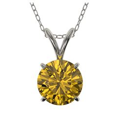 1.05 ctw Intense Yellow Diamond Necklace 10K White Gold - REF-202X5R - SKU:36771