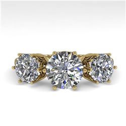 2 ctw VS/SI Diamond Art Deco Ring 14K Yellow Gold - REF-447V2Y - SKU:29728