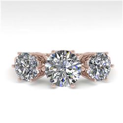 2 ctw VS/SI Diamond Art Deco Ring 14K Rose Gold - REF-447N2A - SKU:29726