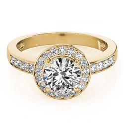 2 ctw VS/SI Diamond Halo Ring 14K Yellow Gold - REF-497V7Y - SKU:24823