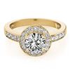 Image 1 : 2 ctw VS/SI Diamond Halo Ring 14K Yellow Gold - REF-497V7Y - SKU:24823