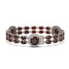 Image 2 : 17.34 ctw Garnet & Diamond Bracelet 14K White Gold - REF-235Y3X - SKU:44783