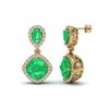 Image 2 : 7 ctw Emerald & VS/SI Diamond Earrings Designer 10K Yellow Gold - REF-118Y2X - SKU:20206