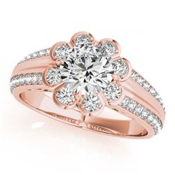 1.50 ctw VS/SI Diamond Halo Ring 14K Rose Gold - REF-282M2F - SKU:24882