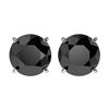 Image 1 : 2.50 ctw Fancy Black Diamond Solitaire Stud Earrings 10K White Gold - REF-51W3H - SKU:33103