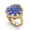Image 1 : 3 ctw Tanzanite & VS/SI Diamond Cluster Ring 10K Yellow Gold - REF-67X5R - SKU:20790