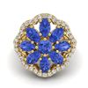 Image 2 : 3 ctw Tanzanite & VS/SI Diamond Cluster Ring 10K Yellow Gold - REF-67X5R - SKU:20790