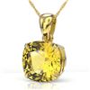 Image 1 : 6 ctw Cushion Cut Citrine Solitaire Necklace 18K Yellow Gold - REF-44N4A - SKU:21979