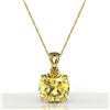 Image 2 : 6 ctw Cushion Cut Citrine Solitaire Necklace 18K Yellow Gold - REF-44N4A - SKU:21979