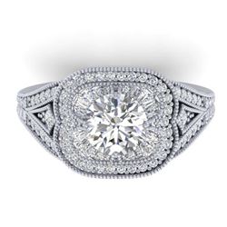 1.95 ctw VS/SI Diamond Art Deco Ring 18K White Gold - REF-383M5F - SKU:32762