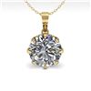 Image 2 : 1 ctw VS/SI Diamond Solitaire Necklace 14K Yellow Gold - REF-273W2H - SKU:29563
