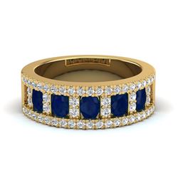 2.34 ctw Sapphire & VS/SI Diamond B& Ring 10K Yellow Gold - REF-62H2M - SKU:20829