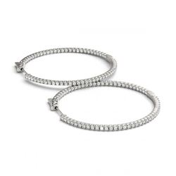 1.15 ctw Diamond VS/SI 21 mm Hoop Earrings 14K White Gold - REF-107Y3X - SKU:29002