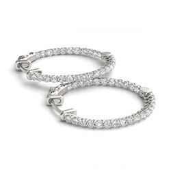 2.5 ctw Diamond VS/SI 20 mm Hoop Earrings 14K White Gold - REF-200K2W - SKU:29053