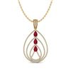 Image 2 : 2 ctw Ruby & VS/SI Diamond Necklace 18K Yellow Gold - REF-133K3W - SKU:22470