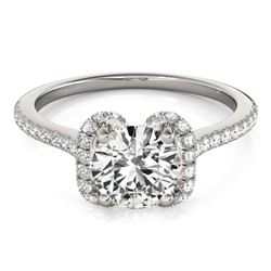 1.33 ctw VS/SI Diamond Halo Ring 14K White Gold - REF-266K2W - SKU:24030