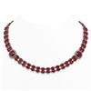 Image 1 : 43.97 ctw Ruby & Diamond Necklace 14K Rose Gold - REF-476K7W - SKU:44685